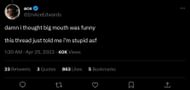 A reply to DF's post (Image via Twitter)